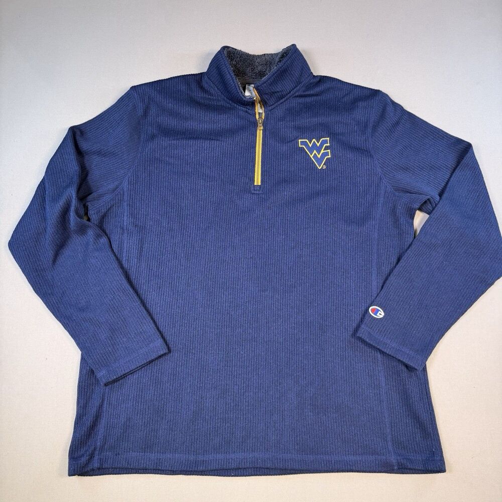 WVU West Virginia Mountaineers Quarter Zip Champion Pullover XL Blue
